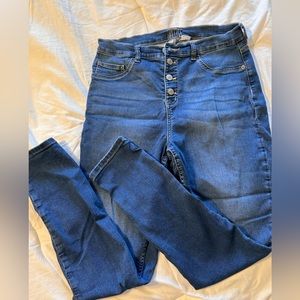Justice faux Button fly jeans